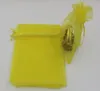 Lemon Yellow 7x9cm 9x11cm 13x18 cm borse da regalo per gioielli di organza per bomboniere, accessori perline