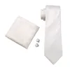 Klasik Fildişi Fildişi İpek Tie Cep Square Cufflinks Set 8 5cm genişlik toplantısı İş Gündelik Partisi Kravat Jacquard Dokuma N-1174256Q