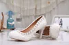 Luxe pur blanc perle chaussures de mariage 3 pouces confortable bout rond anti-dérapant robe de mariée chaussures Valantine cadeau fête chaussures de bal