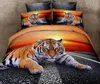Wholesale-100% Cotton 3d Animal Bed Set Bedding Queen Size 4pcs Lion Tiger Wolf Leopard Printed Duvet Cover Bedclothes Linen @