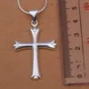 Hela 925 Silverhalsband Fashion Sterling Silver smycken Cross Halsband SMTN290204A