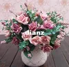 Elegant Oil Painting Style Artificial Rose Silk Flowers 10 Flower Head Floral Wedding Garden Decor DIY Decoration