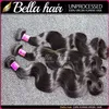 Comprimento da mistura 8-30 Virgin Peruan Human Cabelo Weave 4 pçs / lote Extensões de onda de corpo de corpo Bella feixes