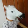 Creepy White Horse Head Mask Latex Halloween Party Mask Carnival Costume Christmas Theater Prop Novelty Gift wholesale