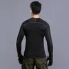 Outdoor Men Tactical Elastic Trainning Tights Solid Breathable Underwear Quick Dry Long Sleeve T Shirts Top Shirt Free Shipping