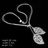 Vente de promotion 925 Collier de chaîne en argent Mode de Noël 925 Silver 2 Collier de feuilles bijoux Livraison gratuite Vente chaude 1357