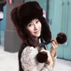Wholesale-2015 Womens Winter Warm Faux Fur Bomber Hats Ushanka Russian Style Cossack Trapper Hat Ski Cap