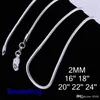 Epack 10 pièces 925 argent sterling plaqué mode 2mm serpent chaîne collier pour pendentif ou balance bijoux208R