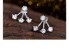 Pendientes de tuerca de plata de ley 925, joyería de moda, rama de árbol pequeño, cristal de diamante de circón, pendiente de estilo elegante para mujeres y niñas