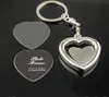 Foto Frame Locket Love Picture Key Rings Heart Pendants Bang hänger för kvinnor Män årsdag Present gåva