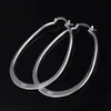 Pas cher 925 argent sterling plaqué grandes boucles d'oreilles créoles TOP bijoux de mode de qualité pour les femmes Livraison gratuite