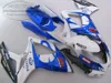 Kit carénages plastiques pour carénages SUZUKI GSX-R600 GSX-R750 06 07 K6 GSXR 600/750 2006 2007 kit carrosserie Corona blanc bleu V33F