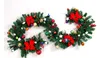 Guirnalda navideña de PVC de 270cm y 9 pies, decoraciones para el hogar y exteriores, piñas artificiales, bayas rojas, decoración del hogar, guirnalda navideña