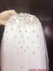Nya högkvalitativa brudslöjor Ny ankomst Sekvensinerade glittrande kristaller Tulle White Bridal Cheap Wedding Veil Wedding Accessories Fing296V