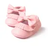 Wholesale- ROMIRUS Newborn Baby Girls Princess Mary Jane Big Bow Fringed Moccasins Soft Moccs First Walkers Pram Crib Footwear