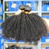 Mongol Afro Kinky Curly Virgin Hair Kinky Curly Hair Weaves Extensión del cabello humano Color natural Tramas dobles Dyedable8217999