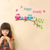 Baykuşlar mutlu aile dört Çıkartması Etiketler Mutlu Bir Aile Duvar Sanatı Resimleri Çocuk Odası Kreş Yazı Alıntı Duvar Ev Dekorasyon