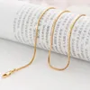 Catena da 60 cm Classica catena lunga e sottile a forma di serpente tondo in oro per uomo donna 1,3 mm 7,2 grammi Collana con pendente in oro giallo 18 carati