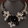 Fashion Necklaces Transparent Big Resin Women Necklace Crystal Flower Vintage Choker Statement Necklace Fashion Jewelry