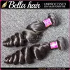 Bella Волосы 8-30 дюймов 100% Индийские Необработанные Девы Расслоения натуральный Цвет Свободные Волны Пучки
