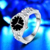 Gratis frakt (smyckefabrik) Vacker 20Pair Charm 925 Silver Watch Ring Jewelry Lägsta pris Fashion 1816