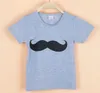 2016 vendas quentes do bebê meninos gola redonda bigode de manga curta tripulação pescoço t-shirt crianças verão 6 cores de algodão t-shirt crianças top t-shirt