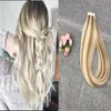 Лента человеческие волосы наращивания волос длинные прямые REMY бесшовные женщины мода шелковистое прямое удлинение