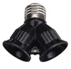 Brandsäker E27 till 2 E27 Lamphållare Converter Socket LED-lampa basstyp E27 till 2E27 splitteradapter för LED-lampa svart