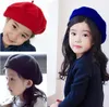 Crianças boina de lã chapéu chapéu princesa para meninas doce cores boina 10 pçs / lote frete grátis