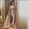 Akşam elbisesi yosef aljasmi labourjisie yüksek boyun kapalı omuz iz baskı ile uzun elbise Kim Kardashian Zuhair Murad