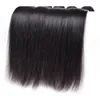 Brazilian Straight Human Virgin Hair Weaves With 4x4 Lace Closure Bleached Knots 100g/pc Natural Black Color 1B Double Wefts Hair Extensions