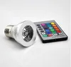 LED RGBバルブ16カラー3W LEDスポットライトRGB LED電球ランプE27 GU10 E14 MR16 GU53 24キーリモートコントロール85265973466