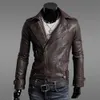 Nuevas chaquetas de pu para hombre, chaquetas de motocicleta, chaquetas delgadas de mezclilla con manga de cuero suave para hombre