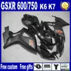 100% fit Injection molding fairing kit FOR SUZUKI GSXR 600 750 K6 2006 2007 GSXR600 GSXR750 06 07 R600 R750 aftermarket fairings kit