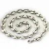 wholesale price 10mm 20''-28'' 316L Stainless steel High Polished coffee beans Link Chain Necklace fashion men women jewlery silver tone