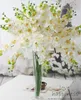İpek Tek Kök Güve Phalaenopsis Orkide Çiçek Kök 80cm/31.5 "Uzunluk Yapay Cymbidium Kelebek Orkide Düğün Centerpieces için 5 Renk Mevcut