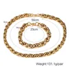 Stora Mäns Party Style Tung Populära Smycken Rostfritt Stål Charmigt Högkvalitativ 24K Guld Rope Link Kedja Halsband + Bracelet Smycken Set