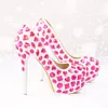 Pink Crystal Wedding Shoes Womens Modeling Event High Heel Luxury Rhinestone Bridal Dress Shoes Platform Party Prom Shoes