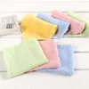 Zachte bamboetoeken organische baby flanel gezicht hand geborduurde handdoek washandje wipes 25x25cm groen roze blauw geel