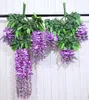 Konstgjord silkeblomma Wisteria Vine Rattan för bröllop Centerpieces Dekorationer Party Dekorativa Blommor Kransar Billiga I lager 2015