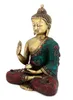 Statua di Vitarka Buddha in ottone scolpito a mano tibetano antico Abhaya Buddismo Decor Art