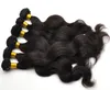 Wefts Venda de Fábrica Qualificado 3 Pçs / Lote Brasileiro Indiano Peruano Malaio Mongol Virgem Remy Cabelo Humano Onda Corporal, 100% Humano Weave Bu