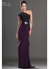 Dark Purple New Arrival Evening Dresses One Shoulder Black Lace Crystals Pin Red Carpet Gowns Sexy Prom Gowns Dresses new design9882499