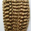 27 morango loira kinky encaracolado clipe em extensões de cabelo 100g 7pcs clipe em extensões de cabelo brasileiro encaracolado natural8892824