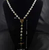 Silicone Rosary Necklace Stainless Steel Gold Religous Jusus Cross Beads Crucifix 8mm