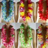Collier de fleurs d'Hawaï Guirlande de fleurs en soie Fournitures de fête Guirlande Cheerleading Multicolore Hawaï épaississement cryptage fleur lei