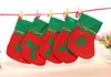 MOQ = 120 sztuk Skarpetki Boże Narodzenie Hurtownie włókniny Boże Narodzenie pończochy Zielona Usta Aplikacja Pończocha Czerwone i zielone Prezenty Skarpety Darmowa Wysyłka