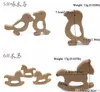 Designs Wooden Teethers Nature Baby Teething Toy Organic Eco-friendly Wood Teething Holder Nursing Teether