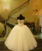 2021 formelle robe de bal robes de mariée paillettes cristaux chérie robes de mariée Puffy romantique tulles jupe wedding3241
