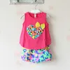Trajes de niña chaleco en forma de corazón + pantalones cortos coloridos 2 piezas conjunto de ropa para niñas traje de verano para bebés trajes de moda de camuflaje para niñas